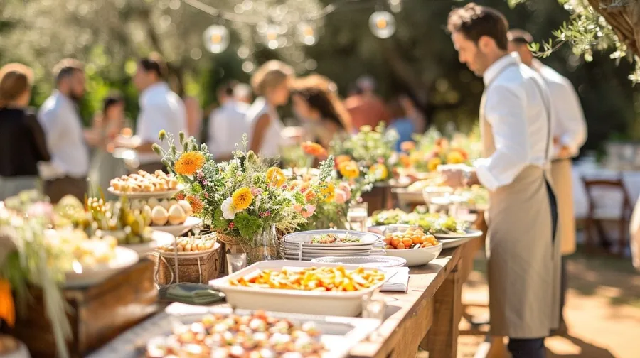 Buffet al aire libre para celebración