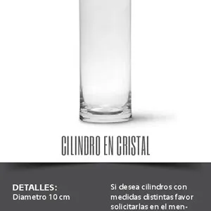 Cilindro en cristal grande (50 cm alto)