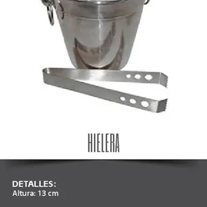 Hielera en electroplata con pinza