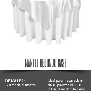 Mantel redondo blanco