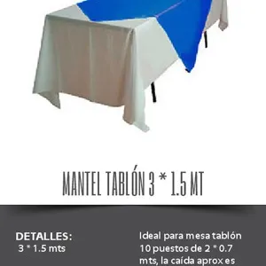 Mantel tablón blanco