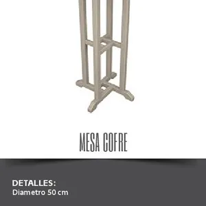 Mesa para cofre madera