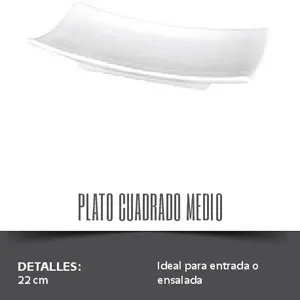 Plato cuadrado medio