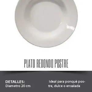 Plato redondo postre