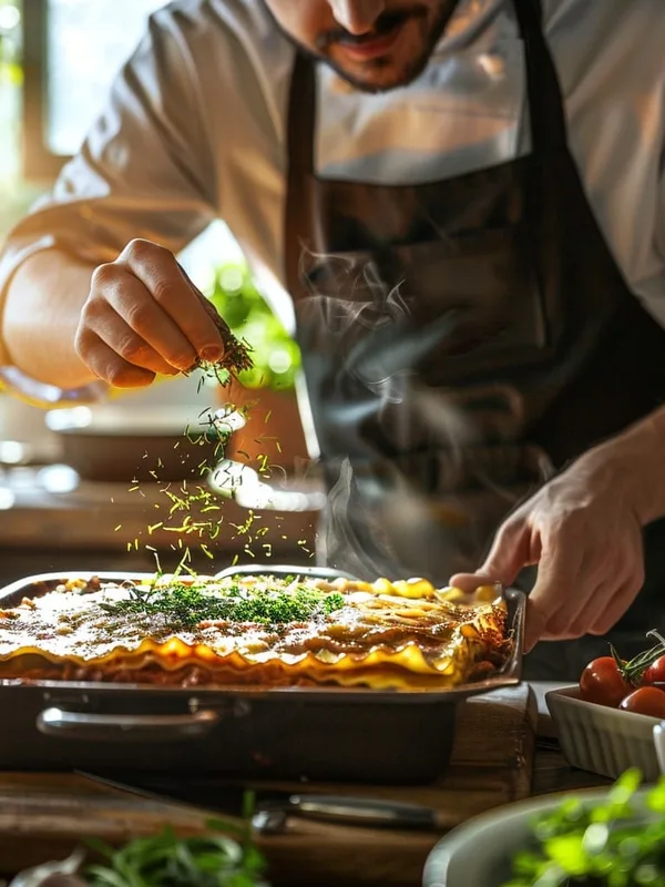 Chef terminando un plato en un evento con plan todo incluido